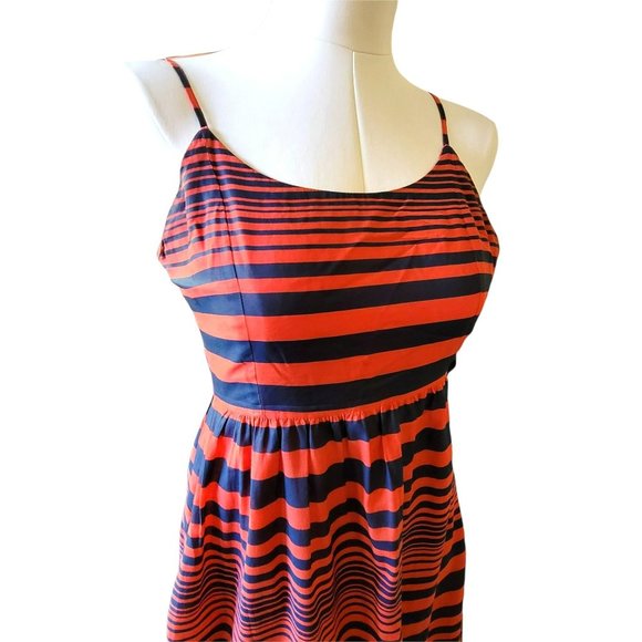 Gap Dress Orange and Black Striped Spaghetti Strap Maxi Junior Size 0 JJ984 - Picture 1 of 8